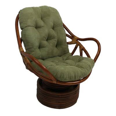 Hunter Green Rattan Swivel Papasan Chair W2501