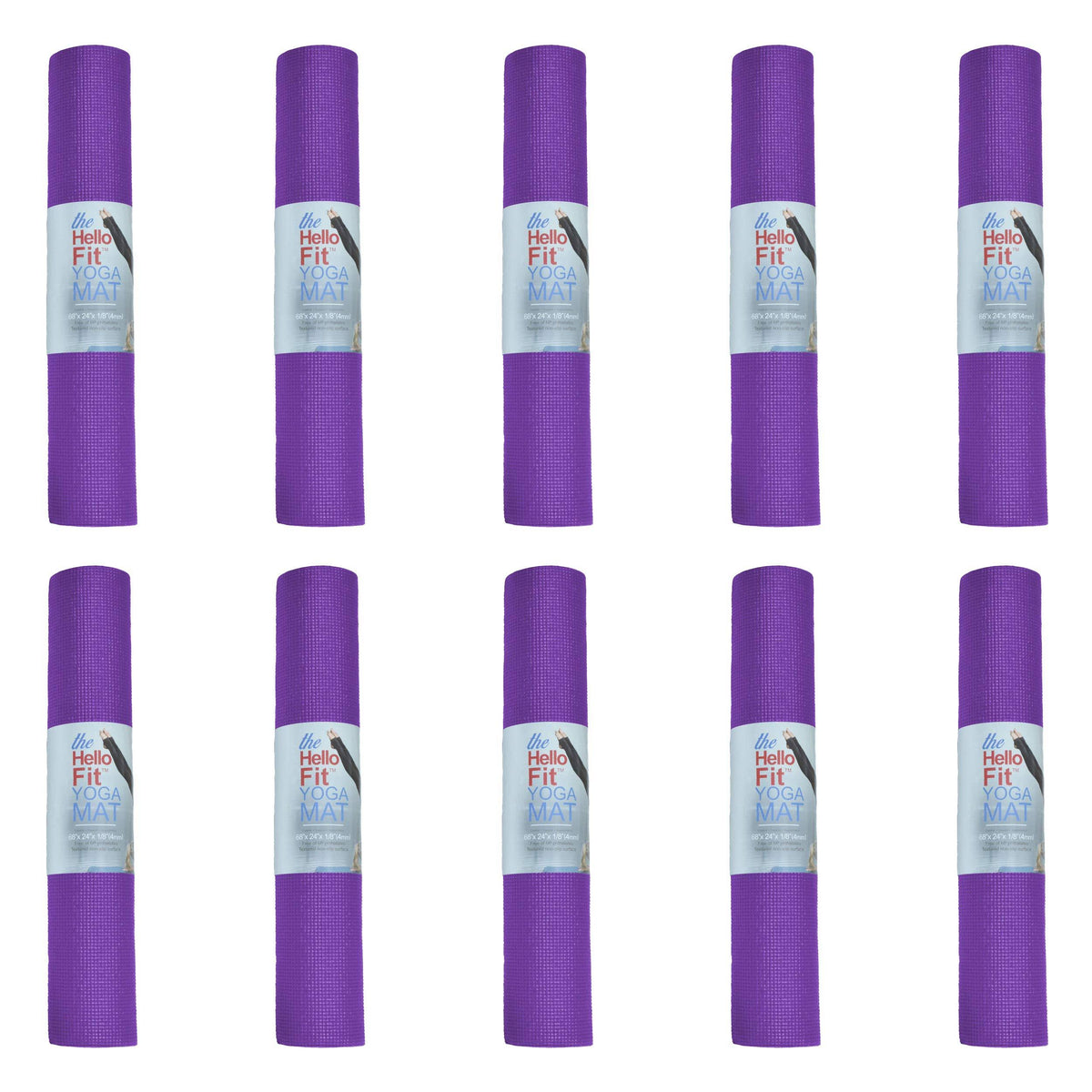 10-Pack Non-Slip Yoga Mats Z507938