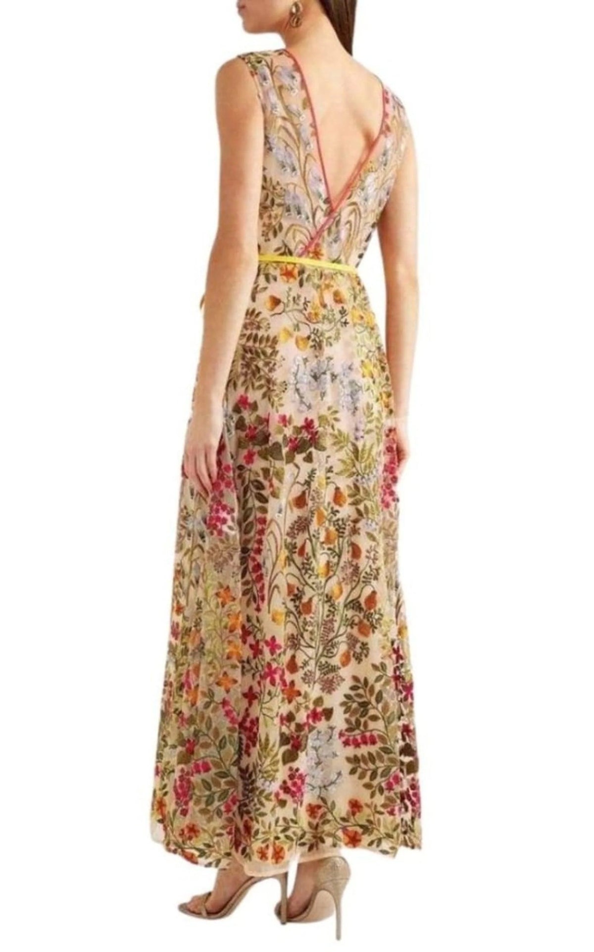 Embroidered Tulle Maxi Dress P167