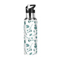 Blue Leaves Stainless Steel Insulated Water Bottle with Straw Lid H273