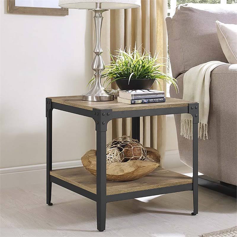 Barnwood Wood End Table (Set of 2) U34121
