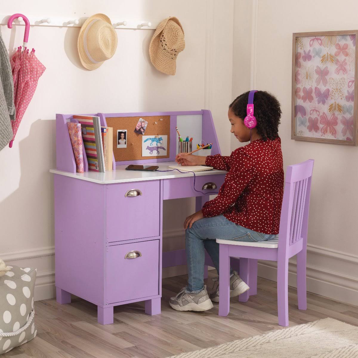 Lavender Study Desk with Chair J3861