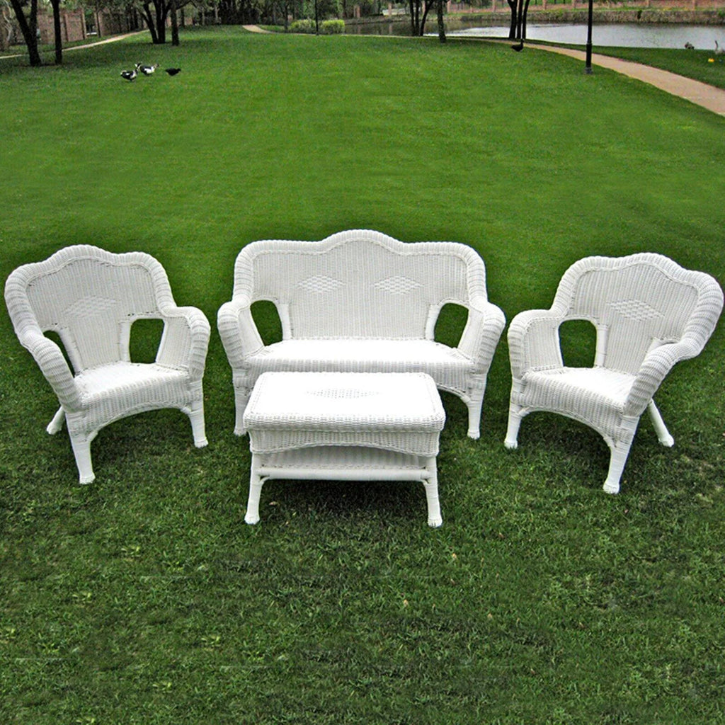 Wicker Resin Patio Conversation Set - Seats 4 E3749