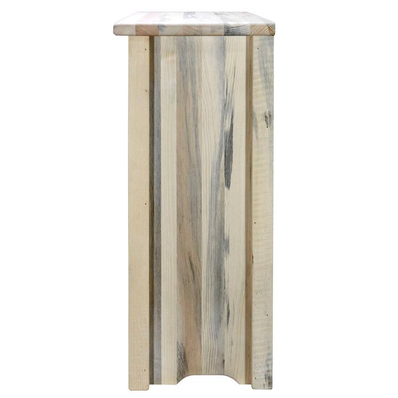 Accent Cabinet with Laser Engraved Bronc Design in Clear Lacquer Finish E474503