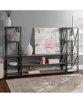 3 Piece Industrial Bookcase Set Light Gray J796948