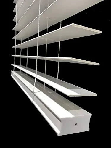 Cordless Faux Wood Blind 66.5 inch W x 60 inch H K1959