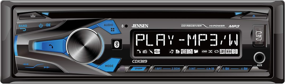 10 Character LCD Single DIN Car Stereo Receiver, Bluetooth, USB Charging, Front AUX Input, Pack of 2 J554