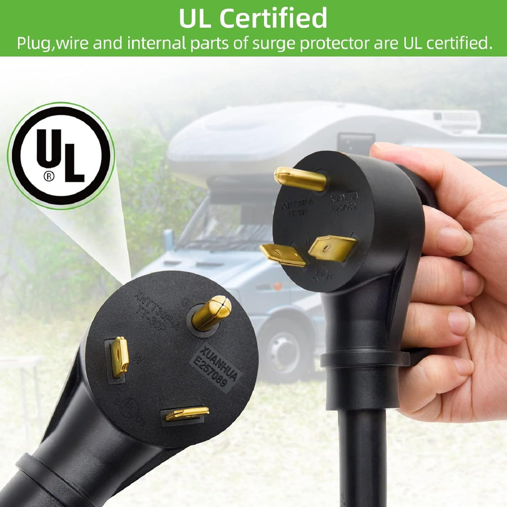 RV Surge Protector 30 Amp with Waterproof Cover, Circuit Analyzer D13021