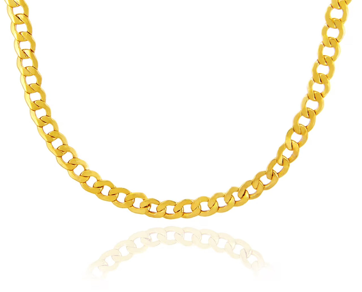 Hollow Cuban 10K Gold Chain 20" C3354