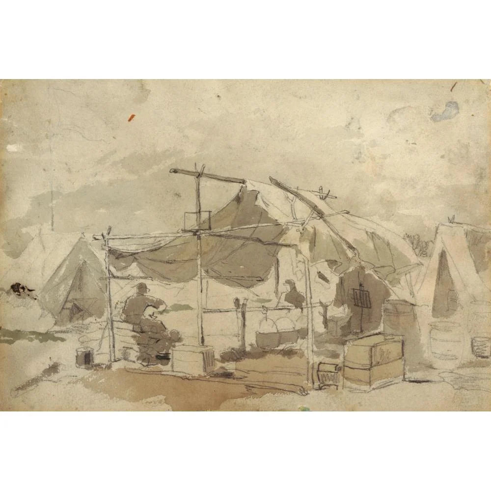 Army Cook's Tent (1861) Framed Art Print K9919