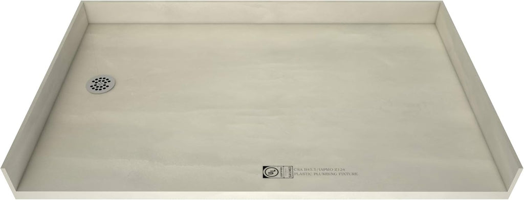 Barrier Free Shower Pan with Integrated Right PVC Drain, 30-Inch by 60-Inch J223728
