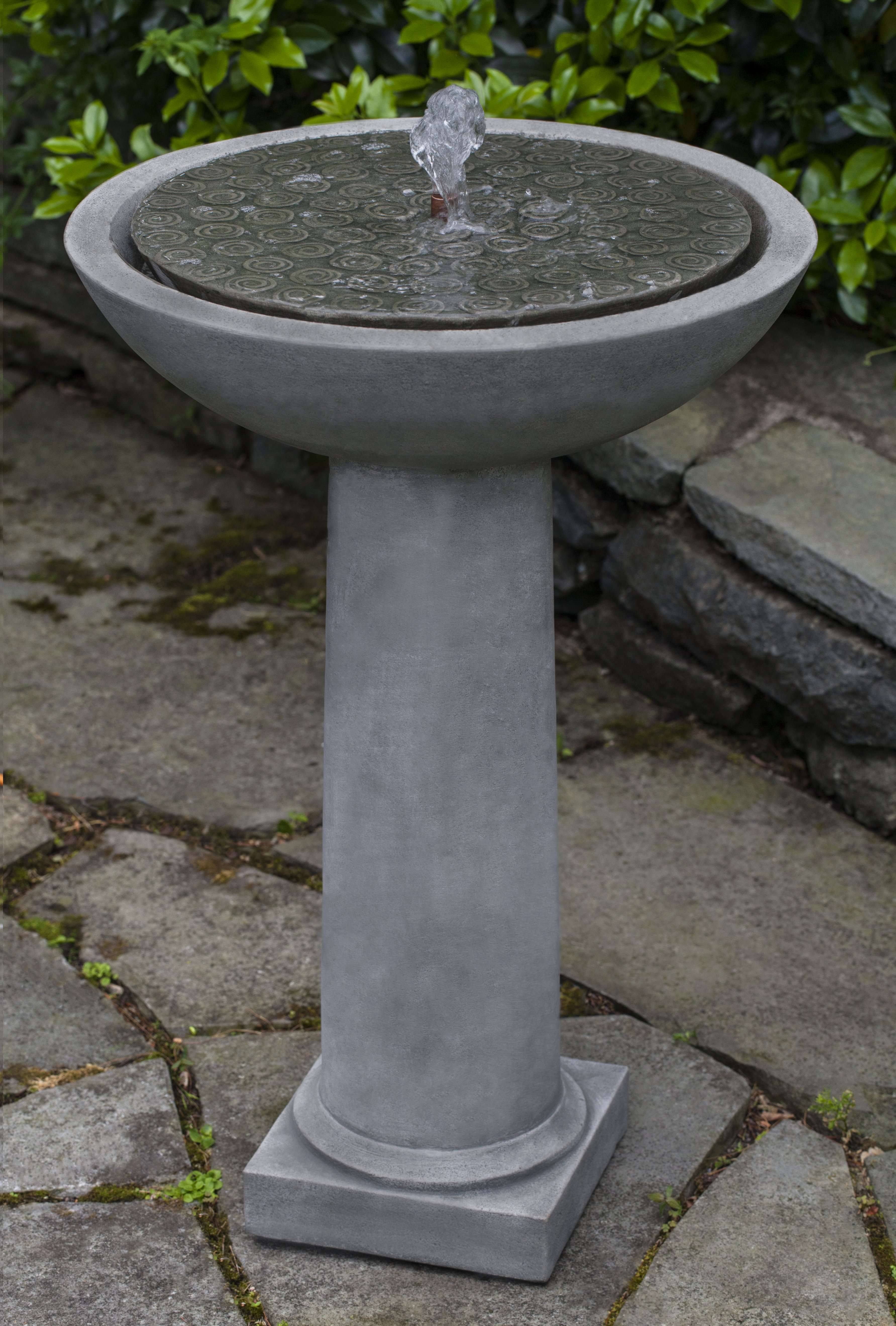 Alpine Stone Birdbath Fountain J8281