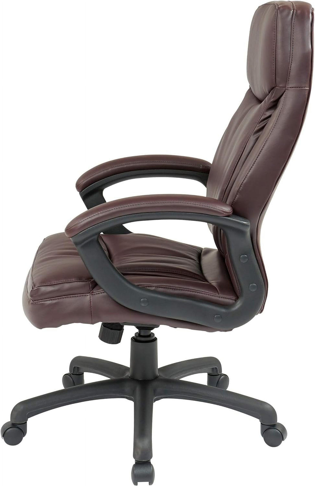 Bonded Leather High Back Adjustable Chair with Padded Seat, Burgundy V352