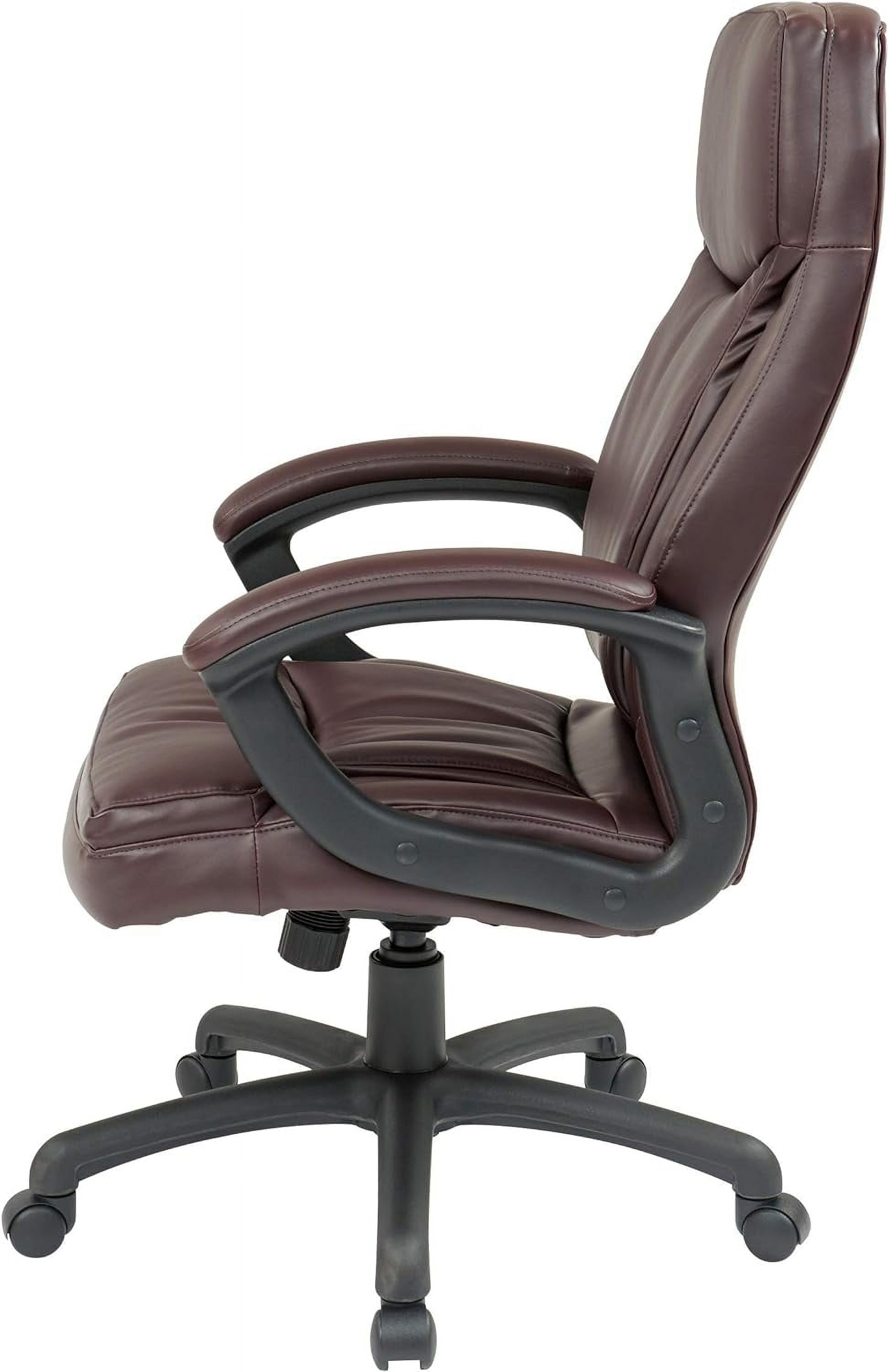Bonded Leather High Back Adjustable Chair with Padded Seat, Burgundy V352