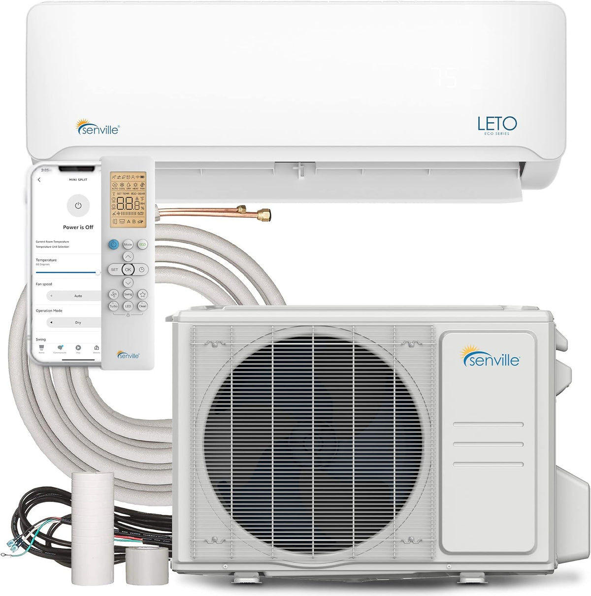 12000 BTU 208/230V Mini Split Air Conditioner Heat Pump, White Z98978