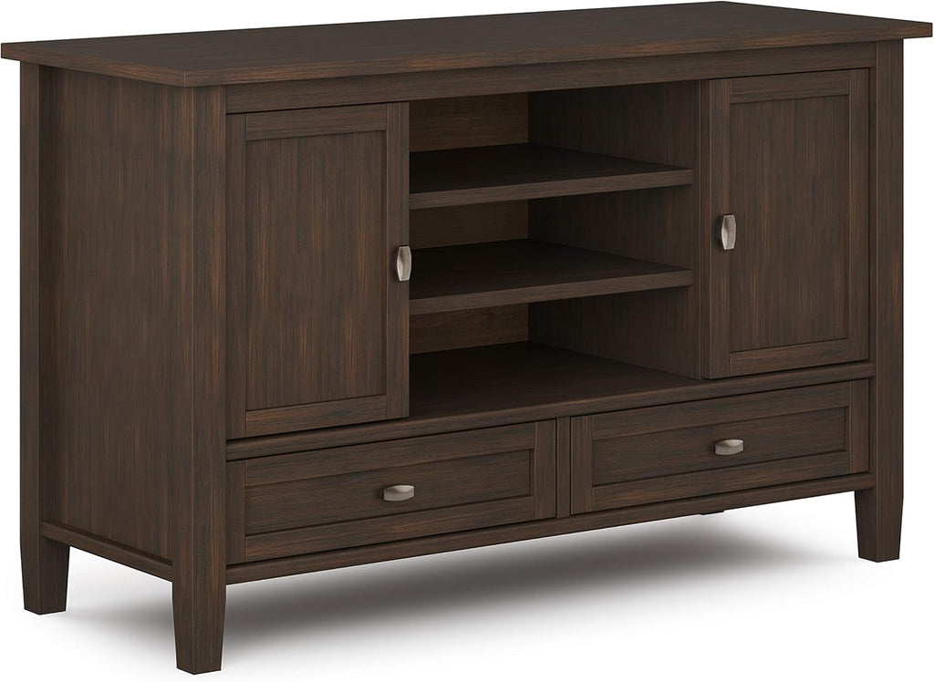 Black Solid Wood TV Media Stand with Storage Cabinet P1041