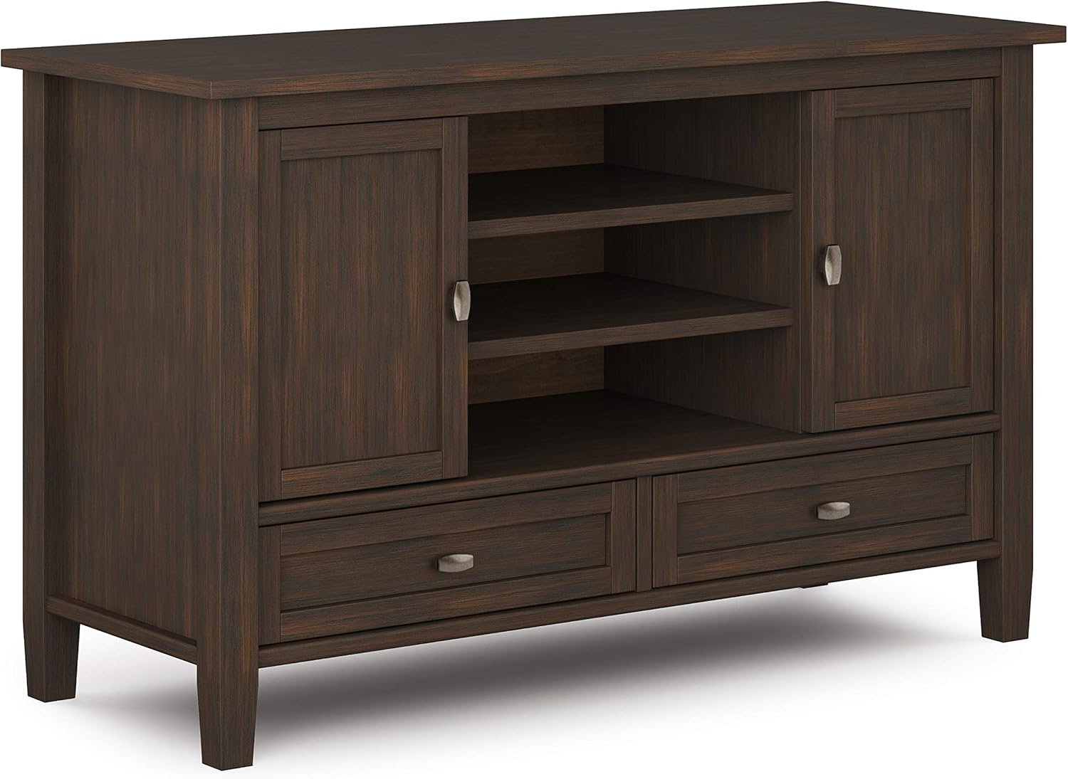 Black Solid Wood TV Media Stand with Storage Cabinet P1041