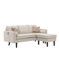 Beige Sectional Chaise Sofa with USB Charging Port Q4881