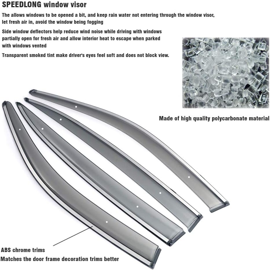 Car Window Visor Vent Shade Deflector Sun/Rain/Fog Guards R1877