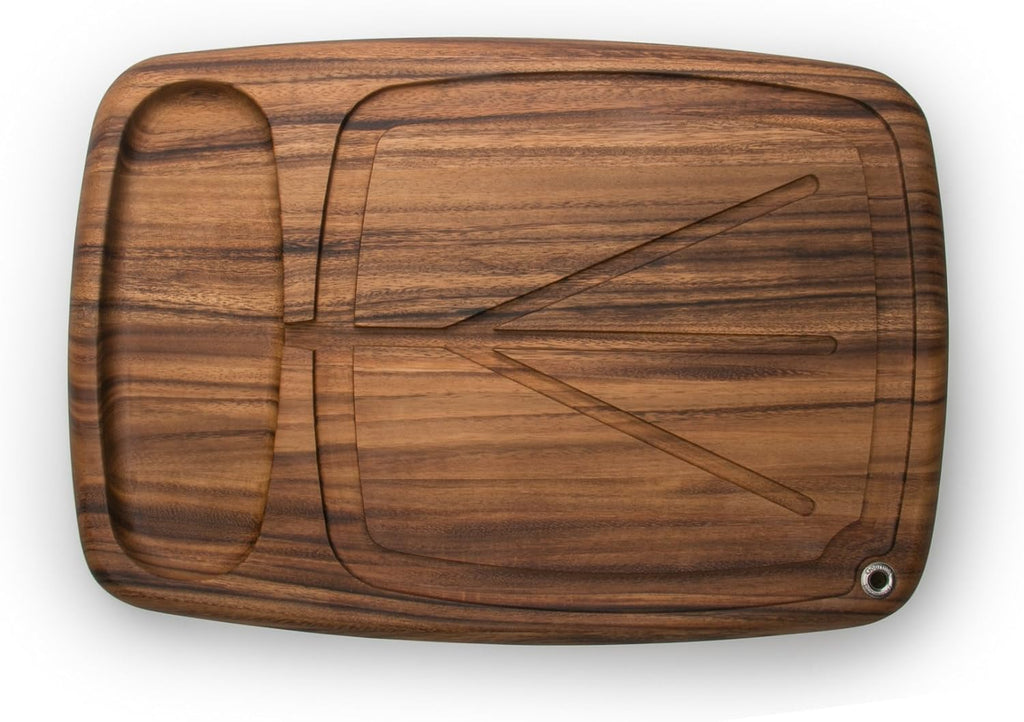 22 x 15 x 2.5 inches Acacia Wood Carving Board with Juice Channels J737