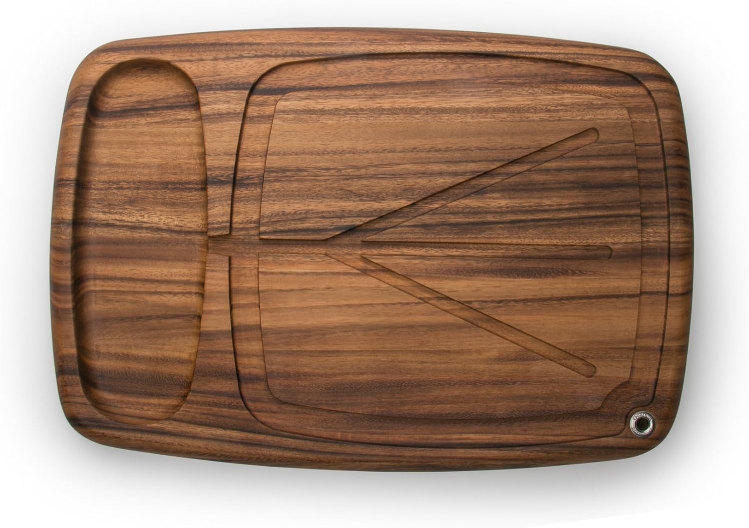 22 x 15 x 2.5 inches Acacia Wood Carving Board with Juice Channels J737
