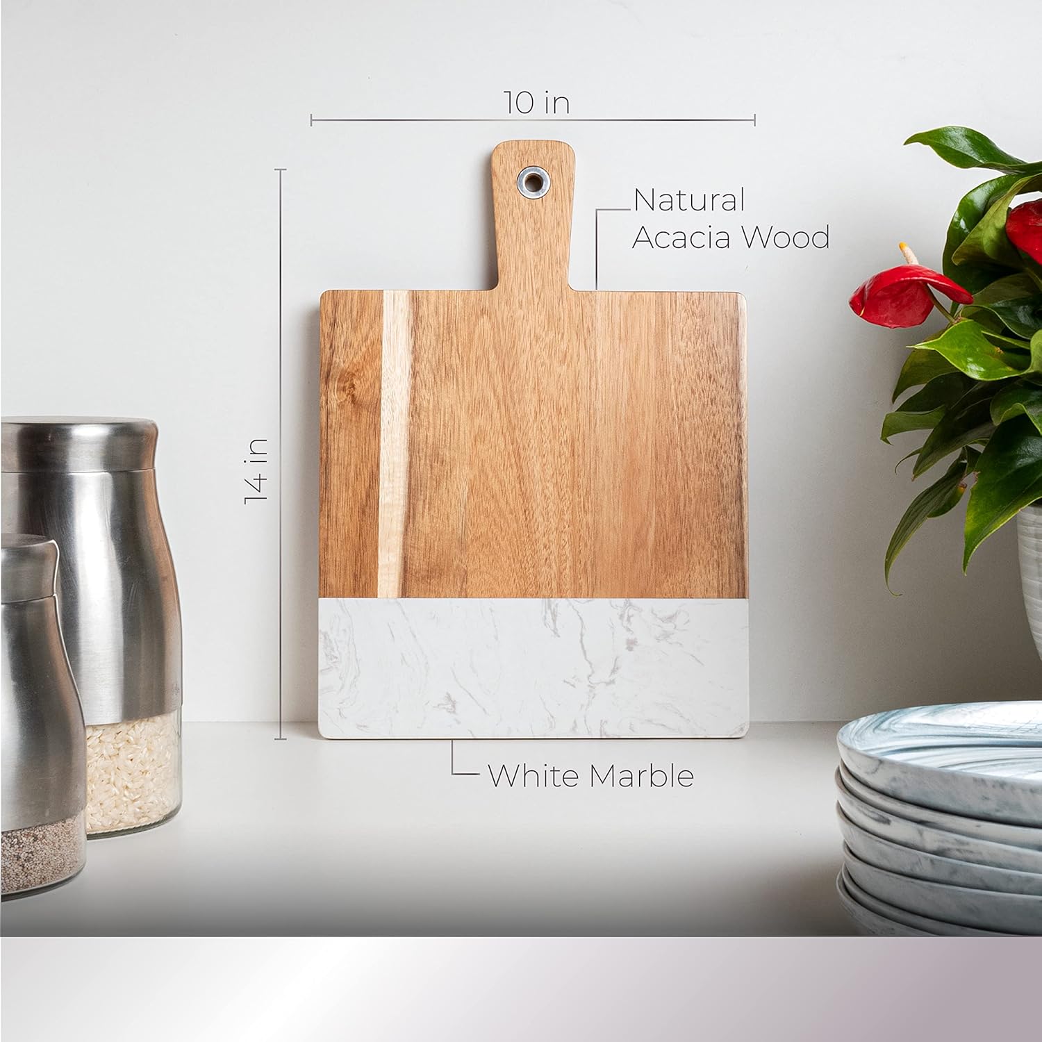 White Marble Serving Board Pack of 2 V46463