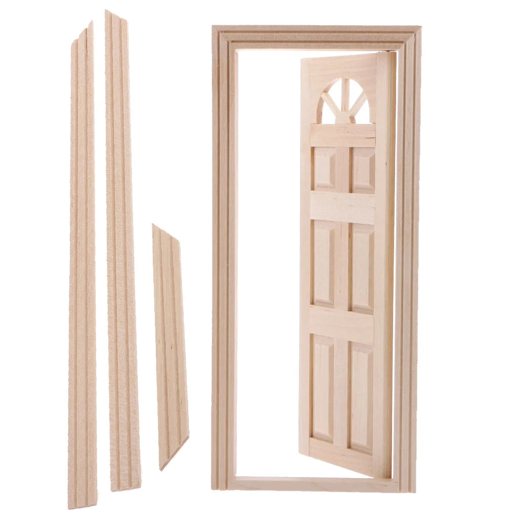 Unpainted Wooden Exterior Door with Frame A17882