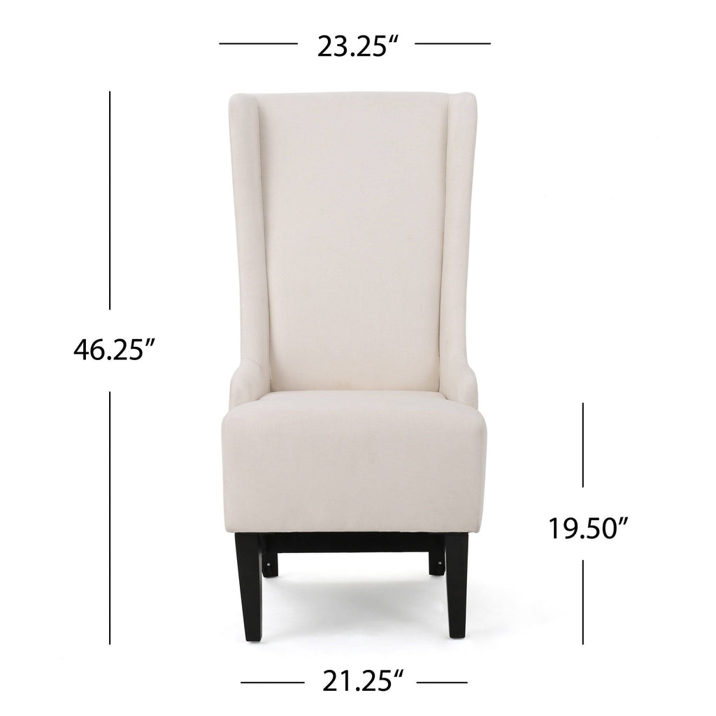 Beige High-Back Fabric Dining Chair S4368