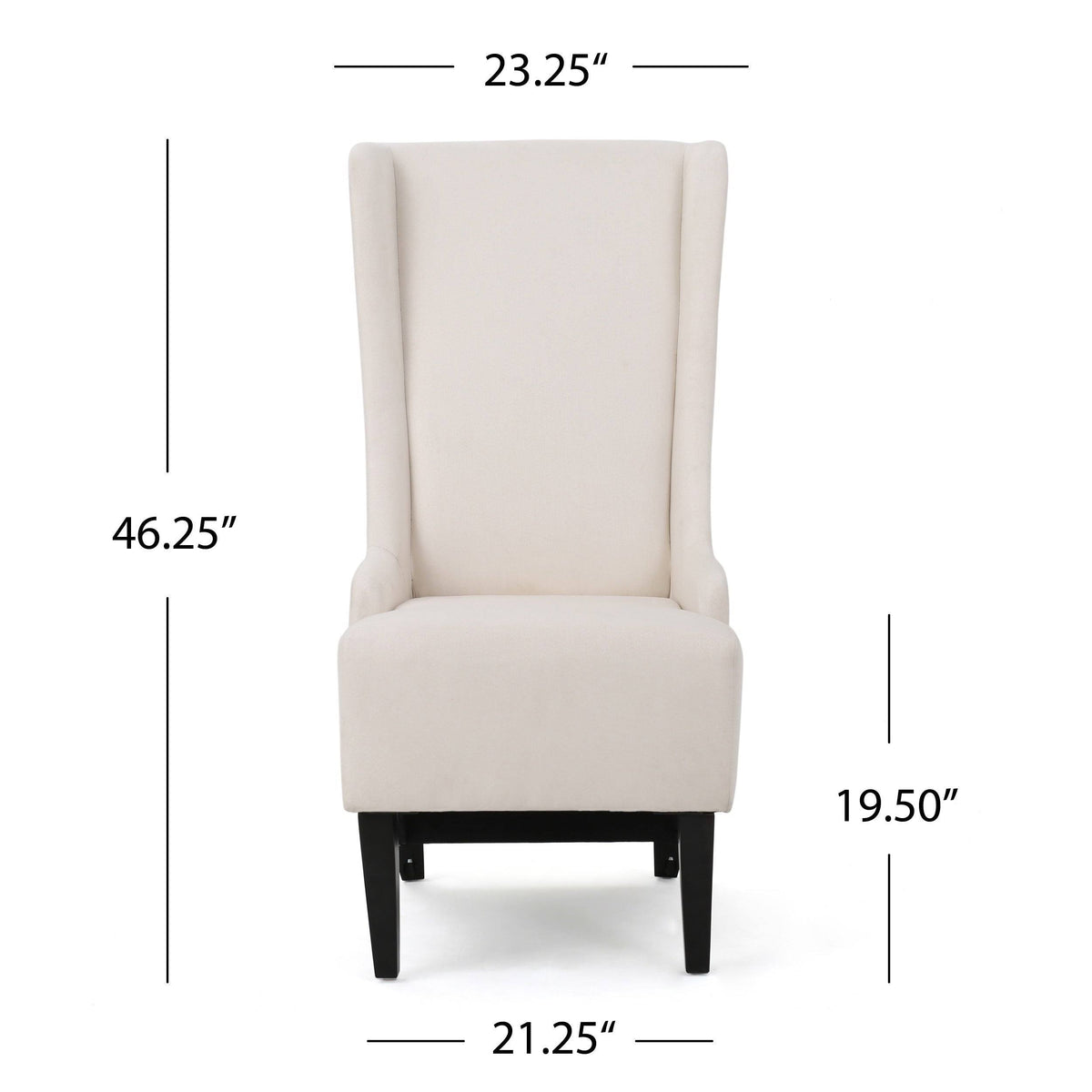 Beige High-Back Fabric Dining Chair S4368