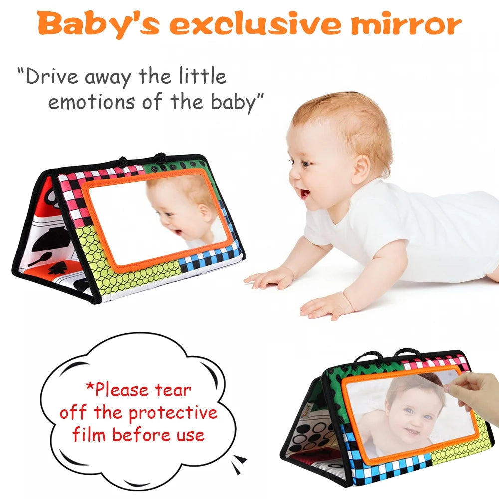 Black and White High Contrast Tummy Time Floor Mirror T862