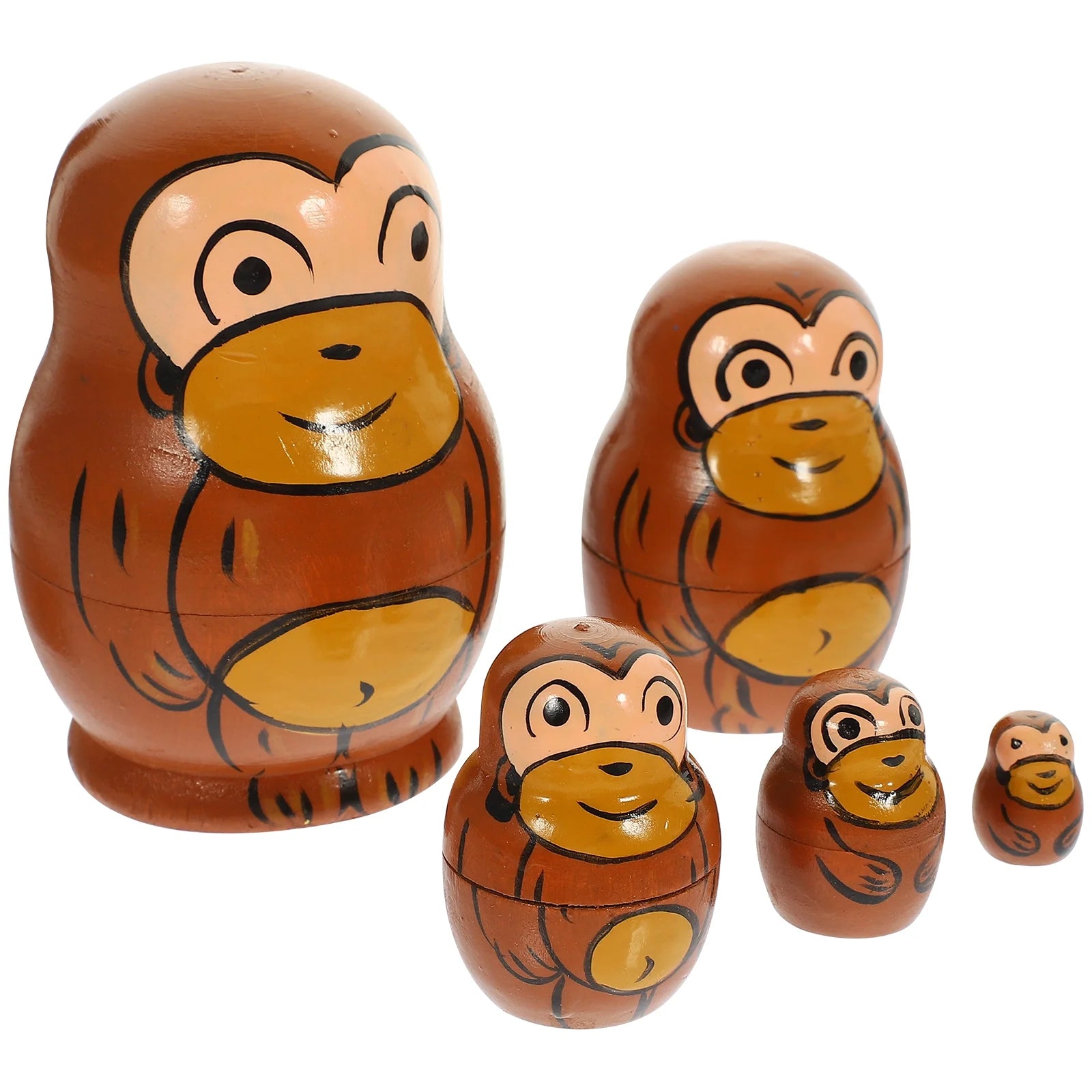 1 Set of Russian Matryoshka Dolls Monkey Stacking Dolls Nesting Dolls H4914
