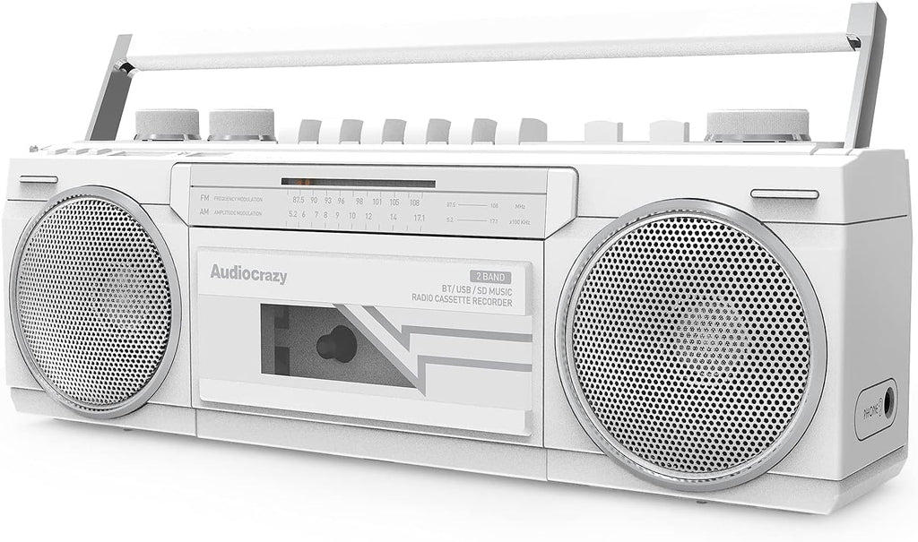 Cassette Player Recorder Boombox AM FM Radio Dual Stereo Speaker AC/Battery Operated AUX USB SD Port L68120