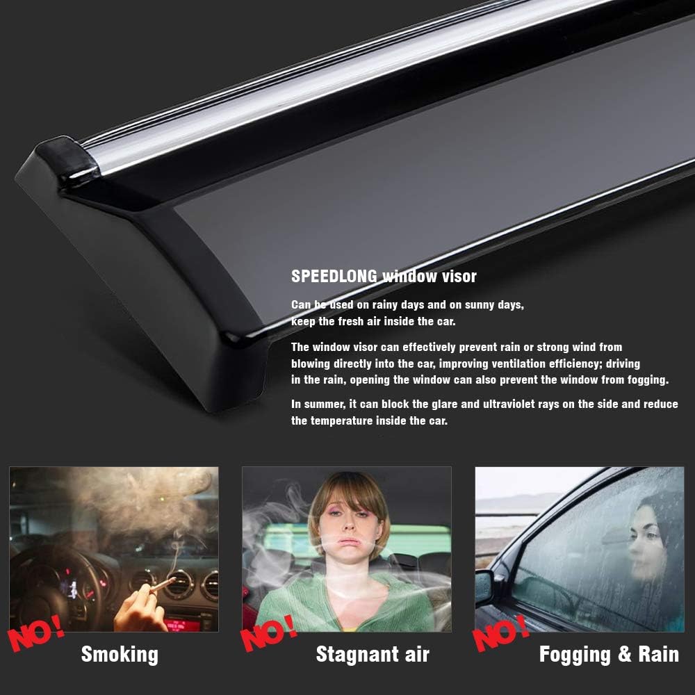 Car Window Visor Vent Shade Deflector Sun/Rain/Fog Guards R1877