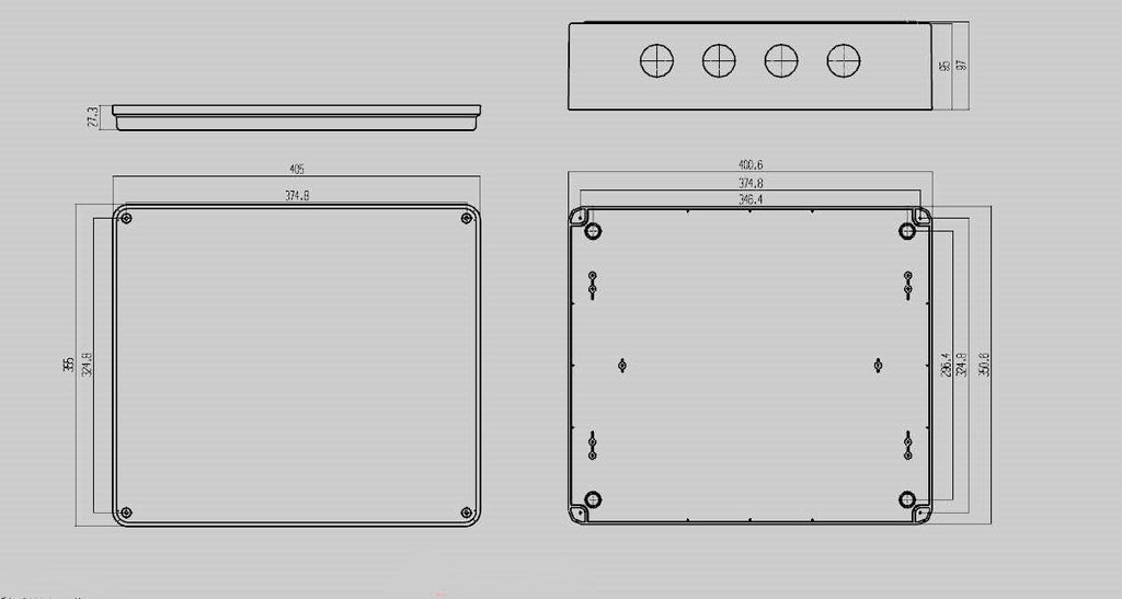 White IP65 Junction Box Project Enclosure 15.7 x 13.8 x 4.7 inch Pack of 2 L4762