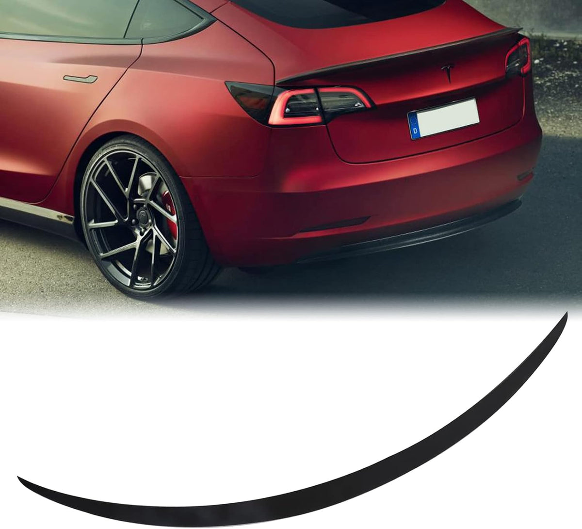 Matte Carbon Fiber Rear Trunk Spoiler for Tesla Model 3 J3628