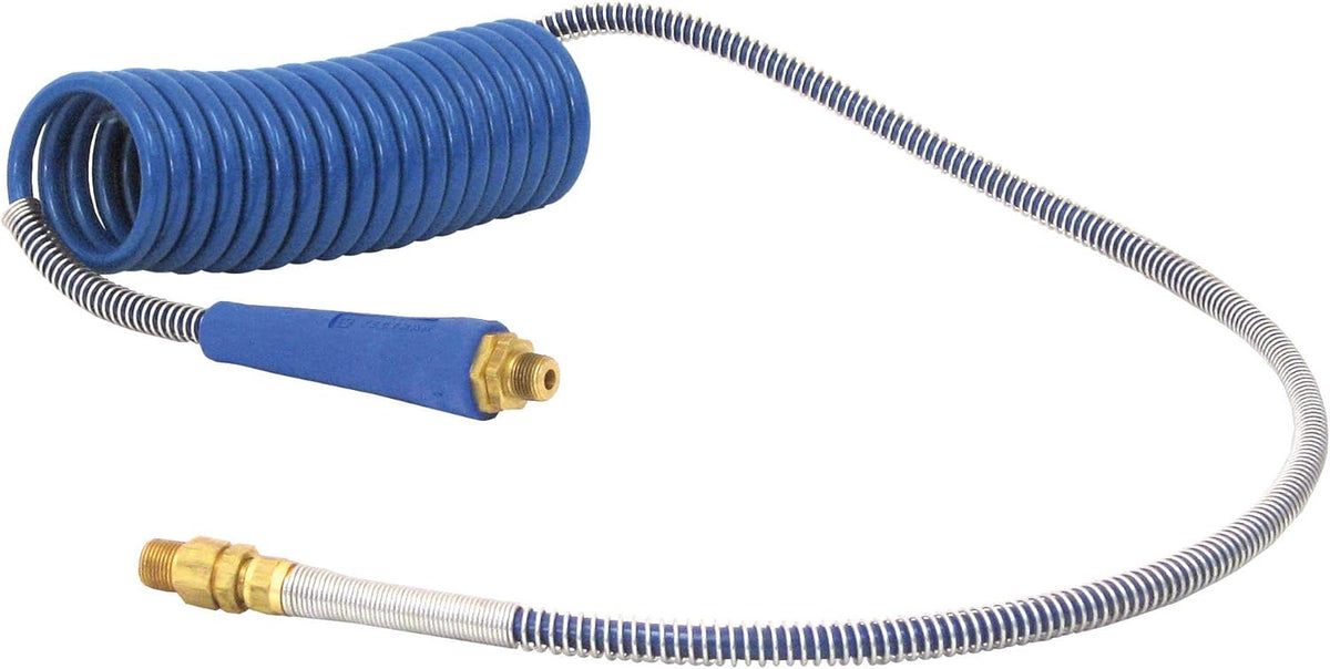 15 ft. Tractor-Trailer Air Brake Hose Coil Set, Red & Blue, 1/2” NPT Fittings, Pack of 2 W439221