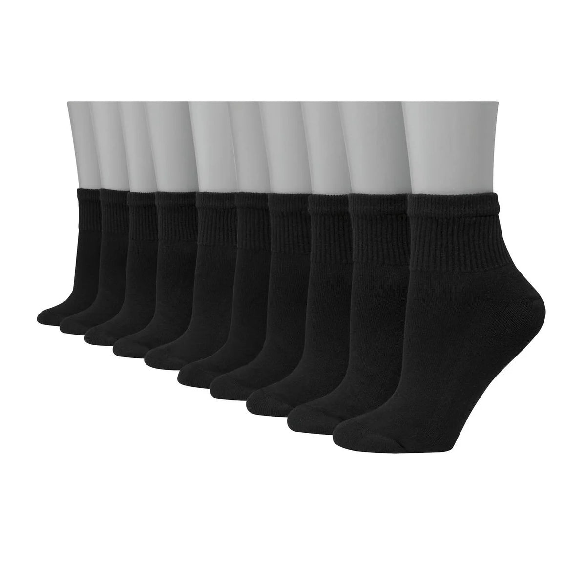 Women's Cushion Comfort Ankle Socks, 10-Pair Value Pack B9441