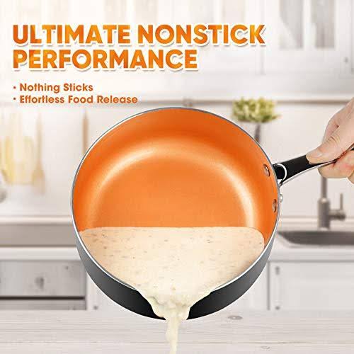 Nonstick Copper Saucepan Set with Lid, 1qt & 2qt G7387