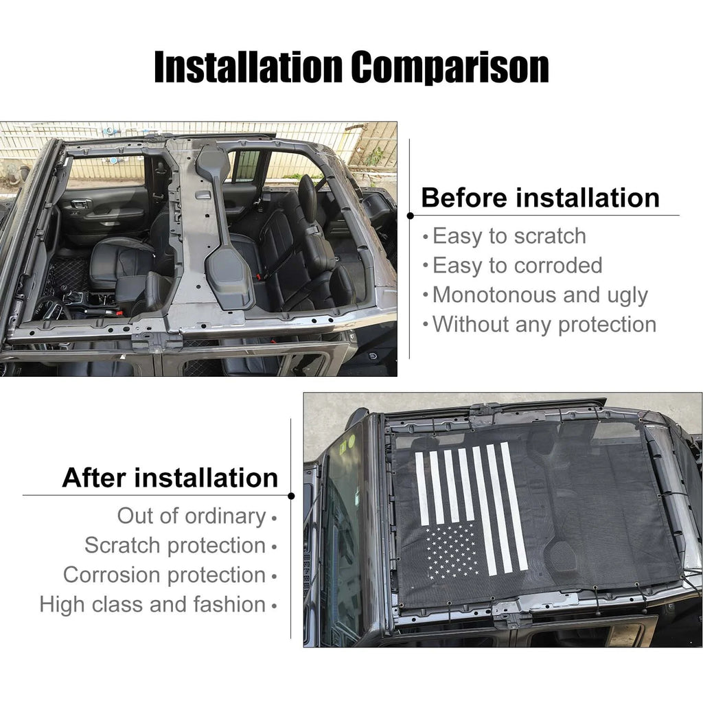 Black Sun Shade Bikini Top for Jeep Wrangler JL JLU 4-Door P658205