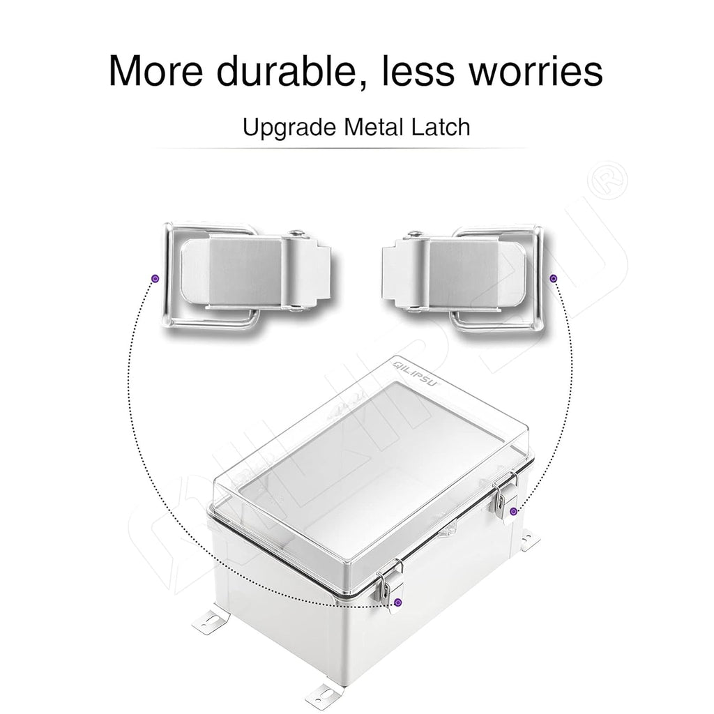 Clear Hinged Cover Junction Box with Mounting Plate, ABS Plastic Grey, Pack of 2 G45157