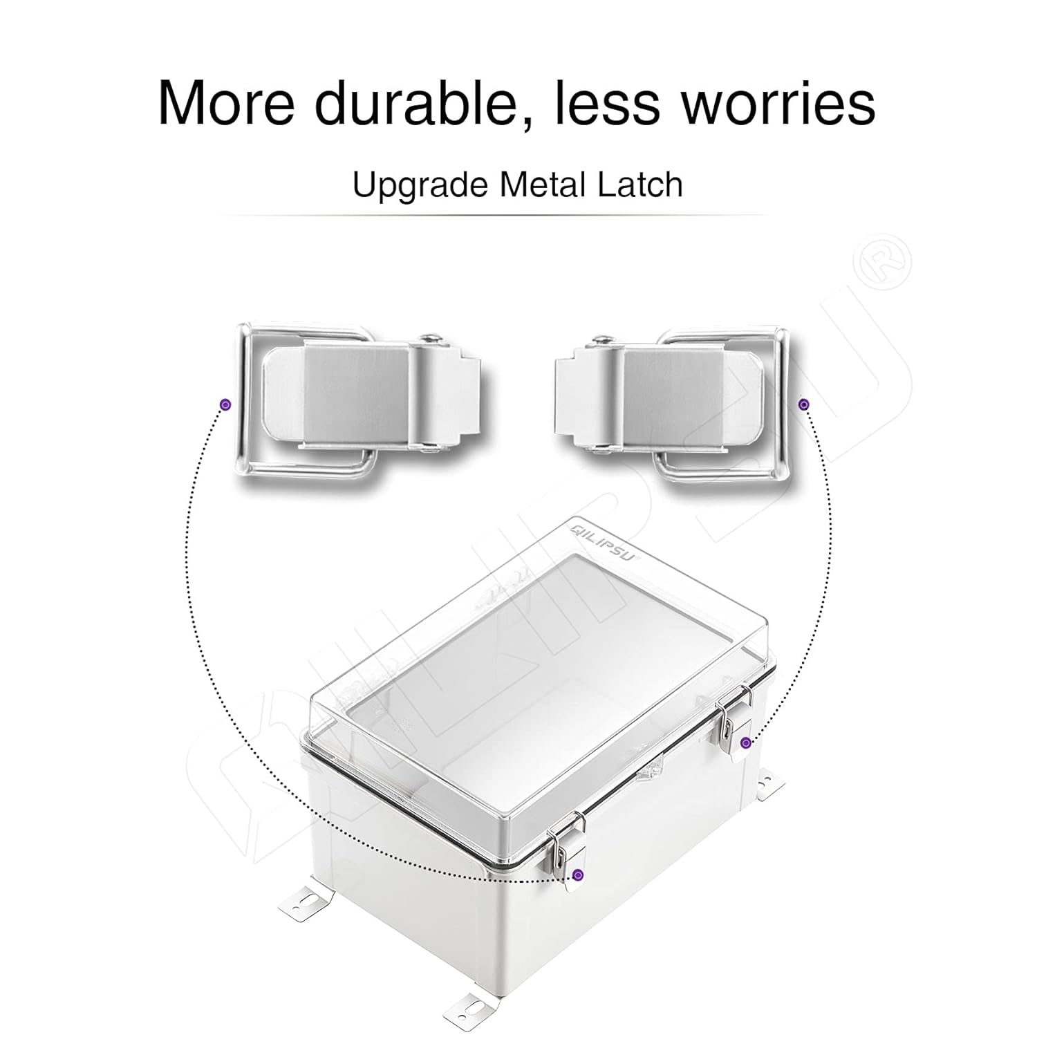 Clear Hinged Cover Junction Box with Mounting Plate, ABS Plastic Grey, Pack of 2 G45157