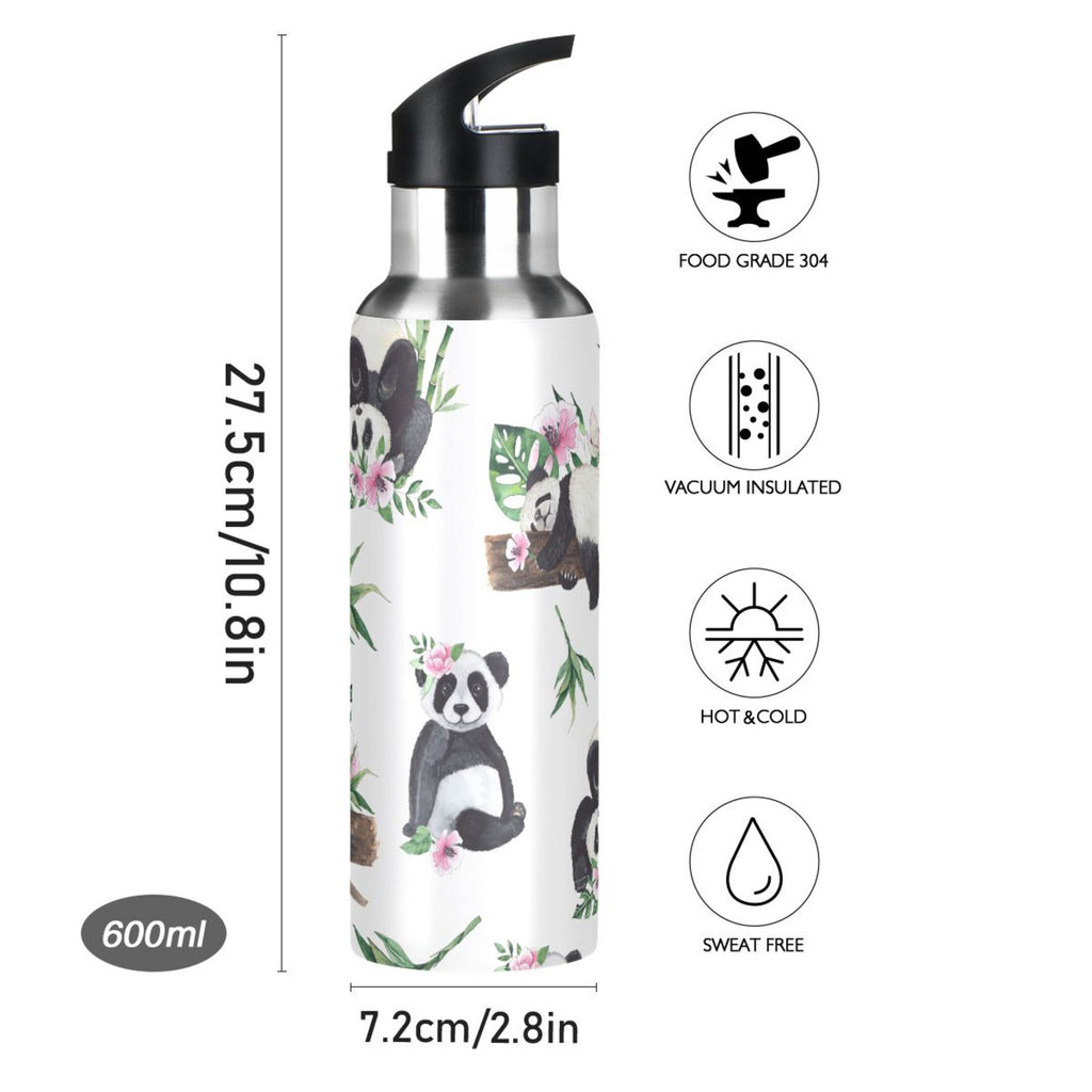 20 oz Insulated Stainless Steel Water Bottle with Straw Lid I612606