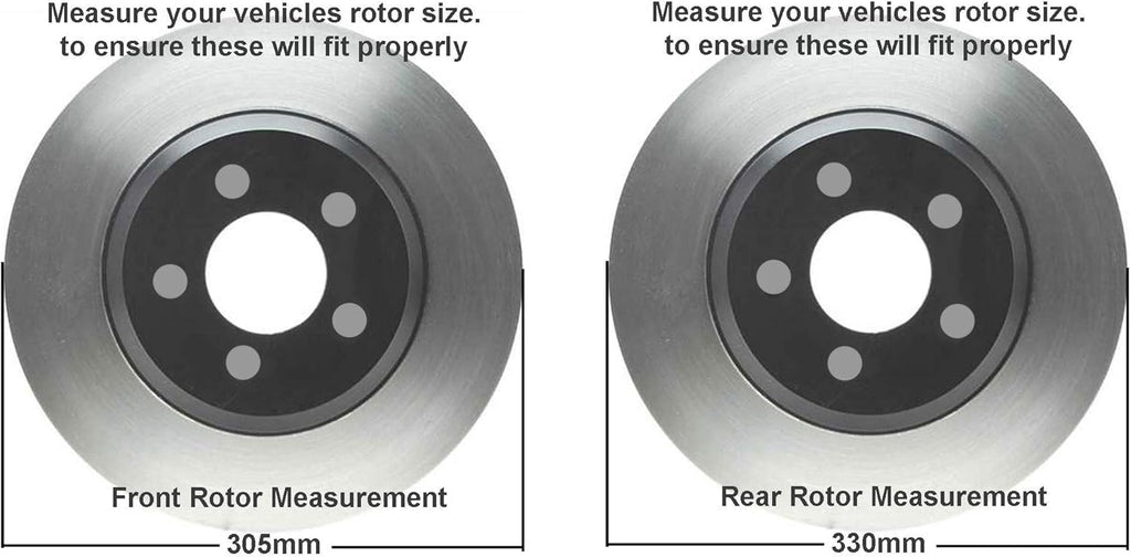 12.99" Front & Rear Drilled Slotted Rotors w/Brake Pads F194