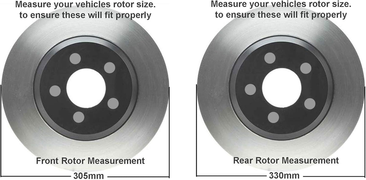 12.99" Front & Rear Drilled Slotted Rotors w/Brake Pads F194