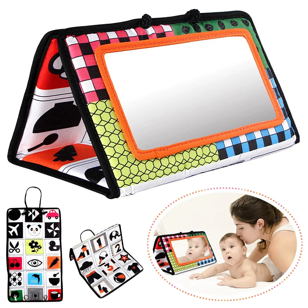 Black and White High Contrast Tummy Time Floor Mirror T862