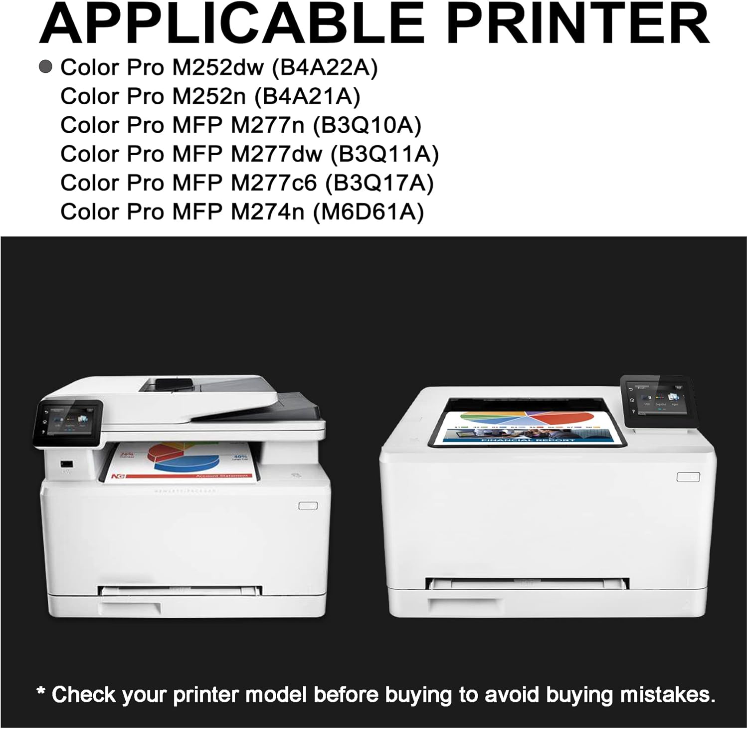 5 Pack Toner Cartridge for HP Color Pro Printer J366
