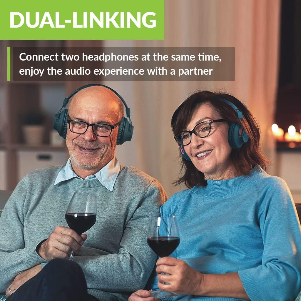 Bluetooth 5.0 Transmitter for TV with Volume Control, aptX Low Latency Audio Adapter for 2 Headphones, Class 1 Long Range 100ft, Pack of 2 H74920