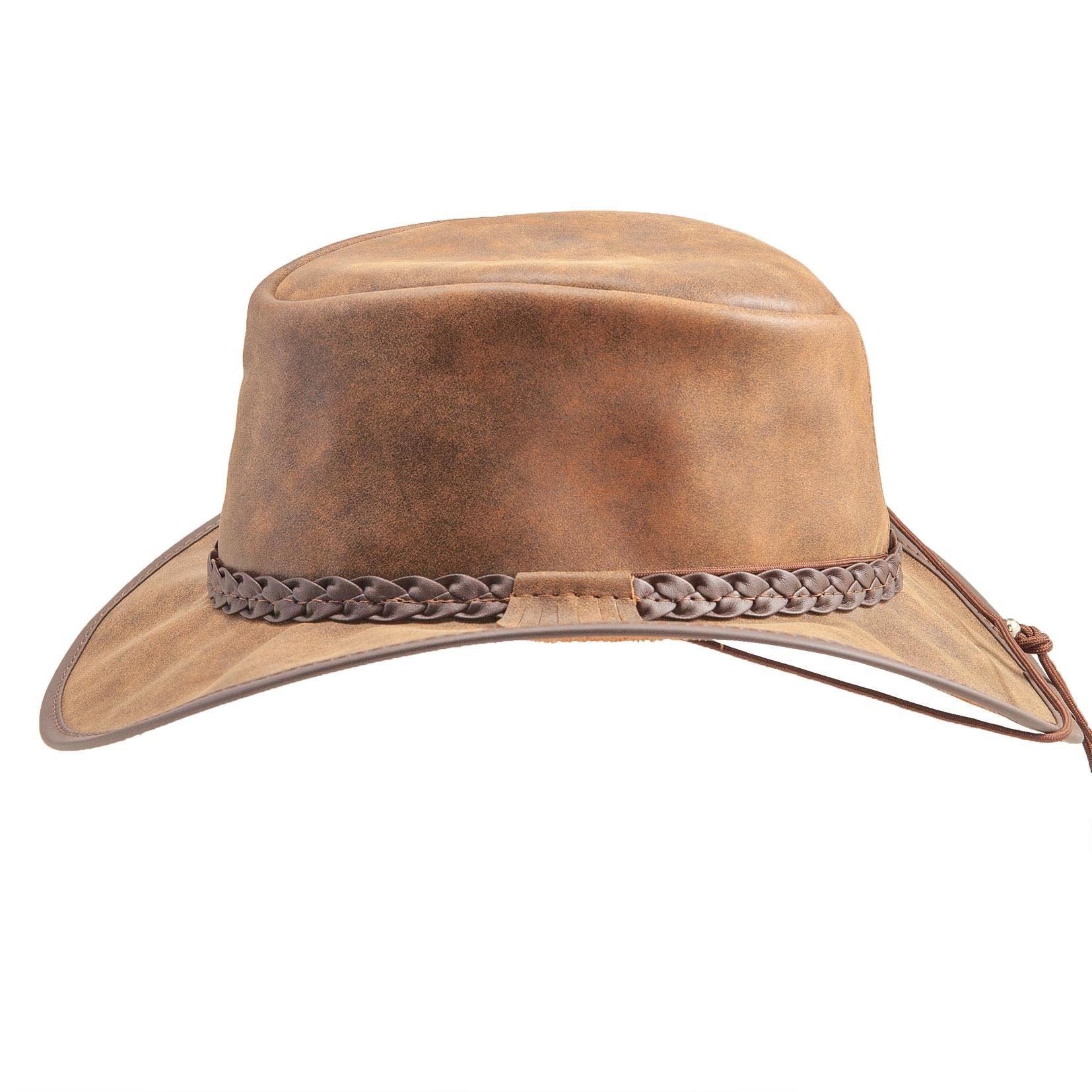 Brown Leather Bomber Hat B381080