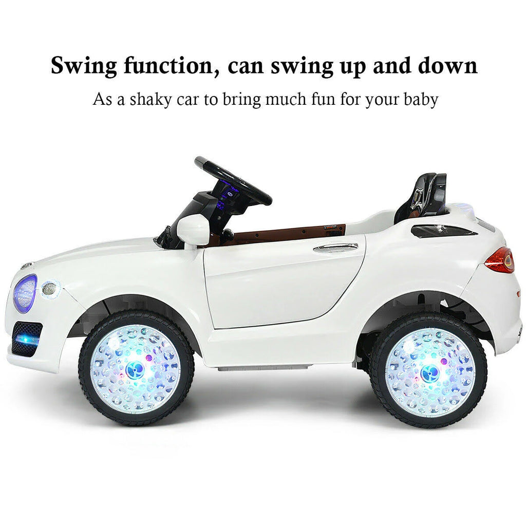 White Kids Ride on Car with Remote Control U9645