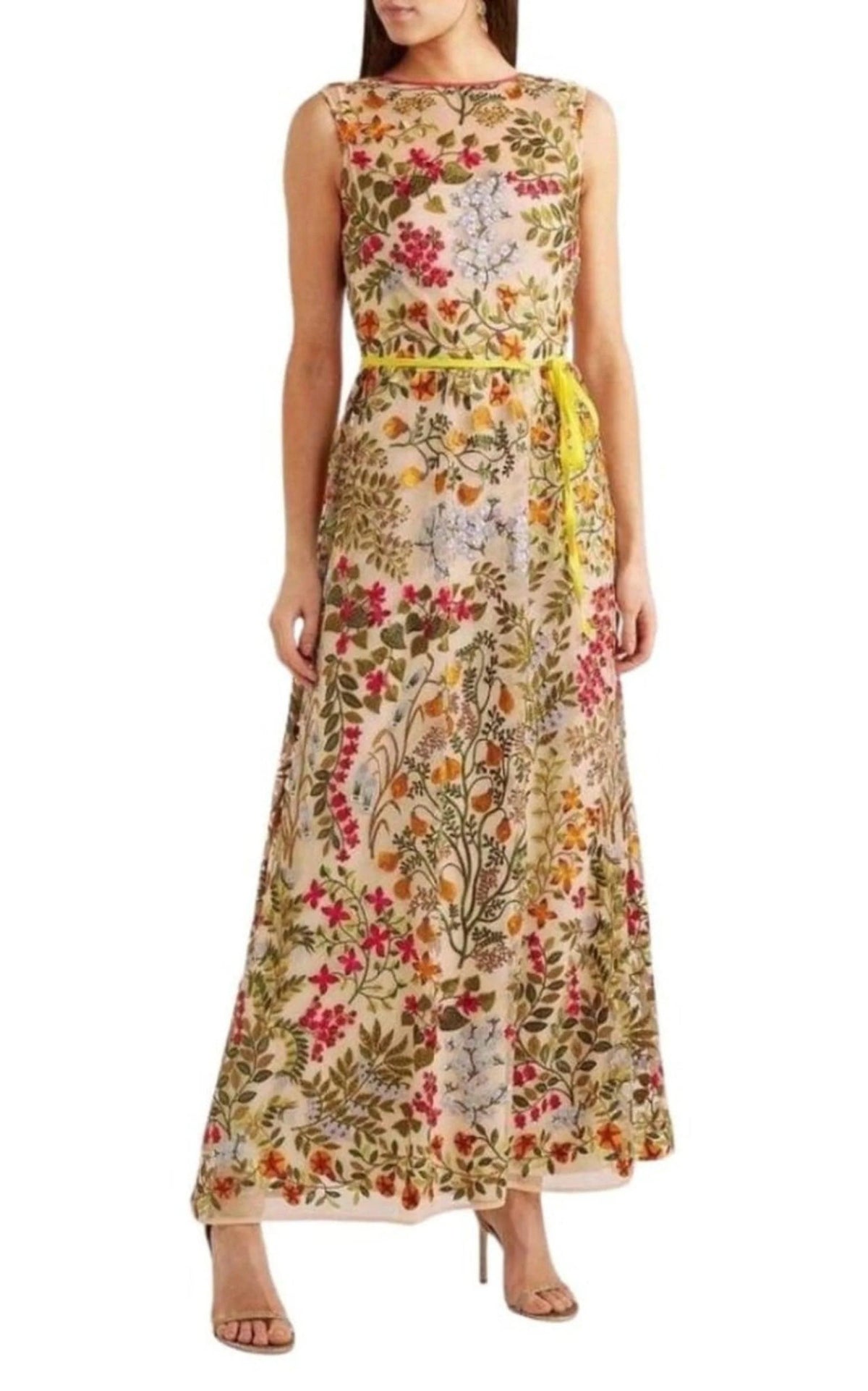Embroidered Tulle Maxi Dress P167